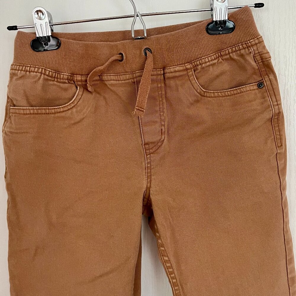 Hanna Andersson Pull-On Slim Twill Pants Boys Size 12 Carpenter Brown